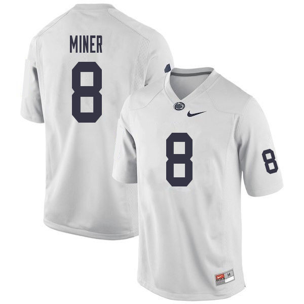 Men #8 Jordan Miner Penn State Nittany Lions College Football Jerseys Sale-White
